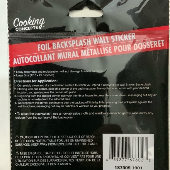 Cooking Concepts Backsplash Peel Stick Adhesive Rectangle 17.7  X 28.5 in  Teal - Picture 2 of 8